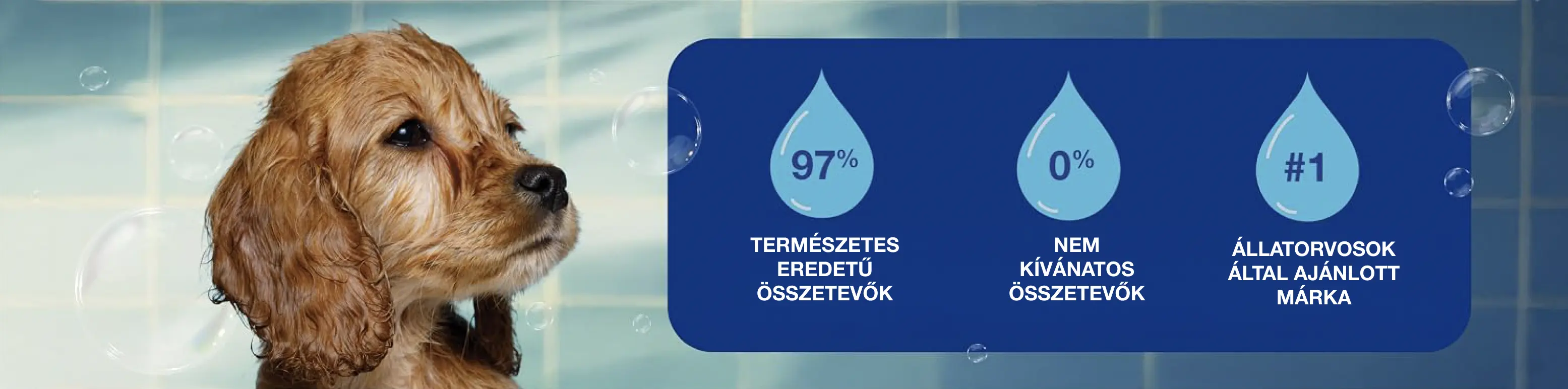 97% természetes eredetű összetevő, 0% nem kívánatos összetevő, #1 állatorvosok által ajánlott márka
